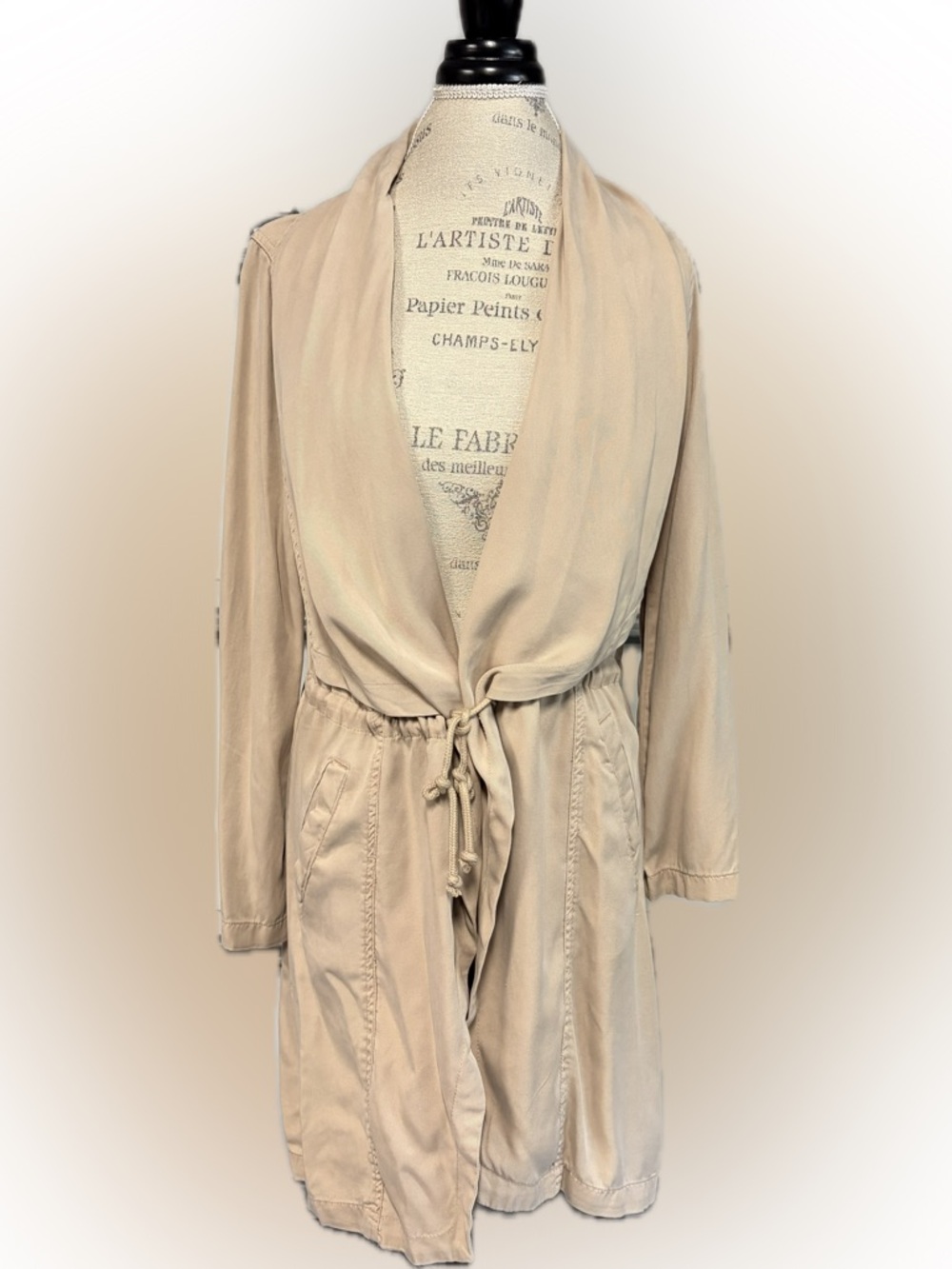 Max Jeans Light Beige Drawstring Robe Jacket